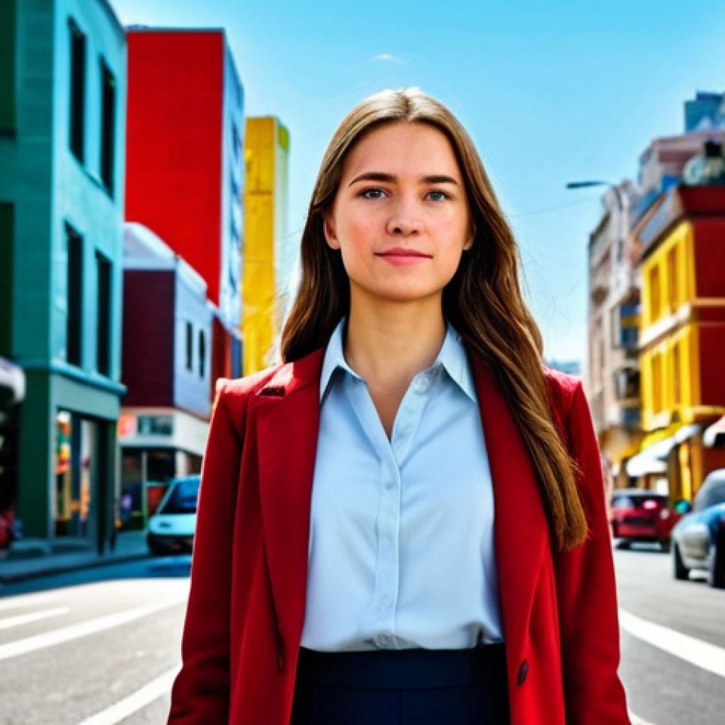 **
A professional and confident young woman, fully clothed in a stylish, modest outfit appropriate for a modern urban setting. She's wearing comfortable yet fashionable clothing. The background is a vibrant cityscape with bustling streets and colorful buildings. She has a determined expression, embodying the spirit of "I Am the Best." Perfect anatomy, correct proportions, well-formed hands, proper finger count, natural pose, safe for work, appropriate content, professional, modest, family-friendly. High quality, detailed, realistic.
**