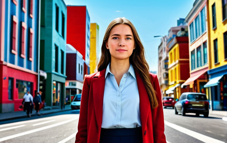 **

A professional and confident young woman, fully clothed in a stylish, modest outfit appropriate for a modern urban setting. She's wearing comfortable yet fashionable clothing. The background is a vibrant cityscape with bustling streets and colorful buildings. She has a determined expression, embodying the spirit of "I Am the Best." Perfect anatomy, correct proportions, well-formed hands, proper finger count, natural pose, safe for work, appropriate content, professional, modest, family-friendly. High quality, detailed, realistic.

**